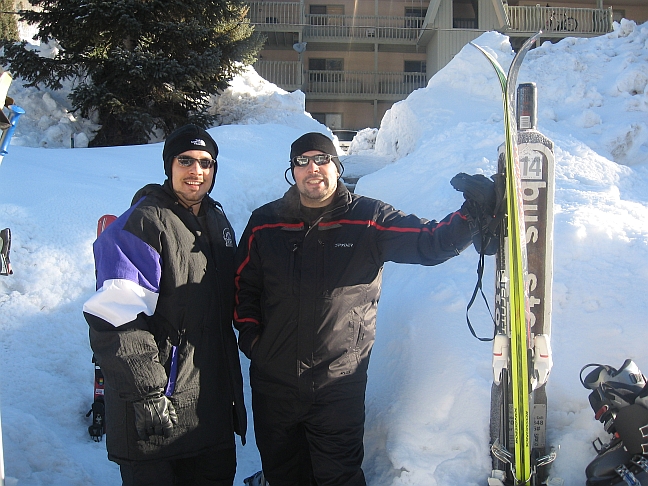 Jesse Beck and James Beck skiing in Vail